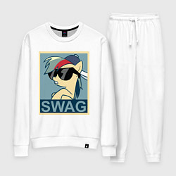 Костюм хлопковый женский Rainbow Dash swag, цвет: белый