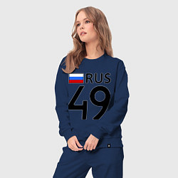 Костюм хлопковый женский RUS 49, цвет: тёмно-синий — фото 2