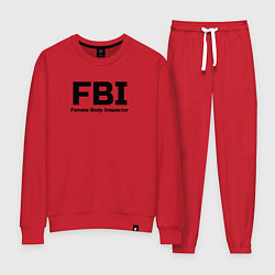 Костюм хлопковый женский ФБР,Инспектор женского тела, цвет: красный