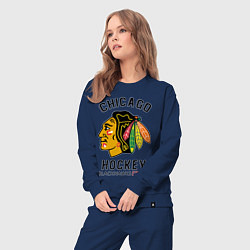 Костюм хлопковый женский CHICAGO BLACKHAWKS NHL, цвет: тёмно-синий — фото 2