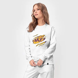 Костюм хлопковый женский Los Angeles Lakers, цвет: белый — фото 2