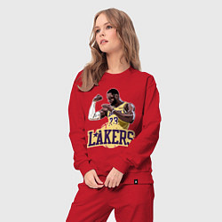 Костюм хлопковый женский LeBron - Lakers, цвет: красный — фото 2