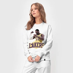 Костюм хлопковый женский LeBron - Lakers, цвет: белый — фото 2