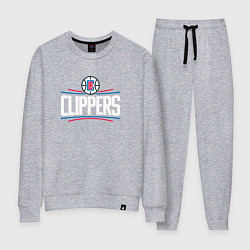 Костюм хлопковый женский Los Angeles Clippers, цвет: меланж