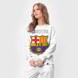 Костюм хлопковый женский Barcelona FC, цвет: белый — фото 2