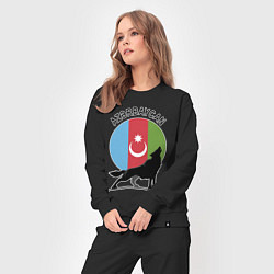Костюм хлопковый женский Азербайджан, цвет: черный — фото 2
