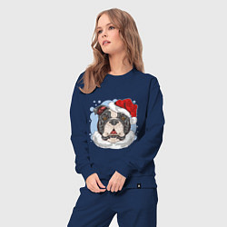 Костюм хлопковый женский Собачий Санта, цвет: тёмно-синий — фото 2
