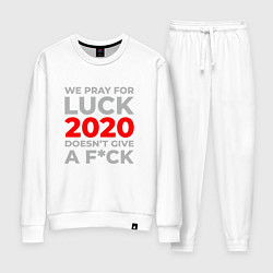 Костюм хлопковый женский 2020 Pray For Luck, цвет: белый