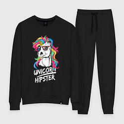 Костюм хлопковый женский Unicorn hipster, цвет: черный