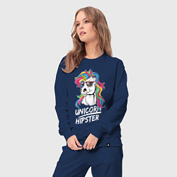 Костюм хлопковый женский Unicorn hipster, цвет: тёмно-синий — фото 2