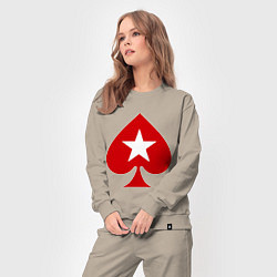 Костюм хлопковый женский Покер Пики Poker Stars, цвет: миндальный — фото 2