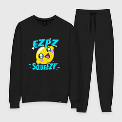 Костюм хлопковый женский Easy Peasy Lemon Squeezy, цвет: черный