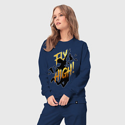 Костюм хлопковый женский FLY HIGH gold ver, цвет: тёмно-синий — фото 2