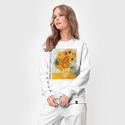 Костюм хлопковый женский Подсолнухи Винсент Ван Гог, цвет: белый — фото 2