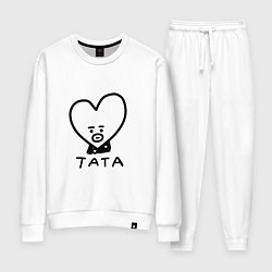 Костюм хлопковый женский BTS BT21 TATA, цвет: белый