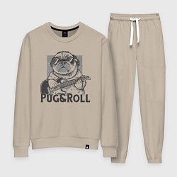 Костюм хлопковый женский Pug & Roll, цвет: миндальный