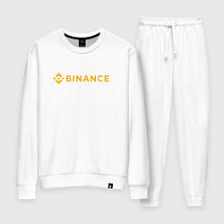 Костюм хлопковый женский BINANCE БИНАНС БИРЖА СПИНА, цвет: белый