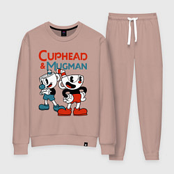 Костюм хлопковый женский Cuphead & Mugman, цвет: пыльно-розовый