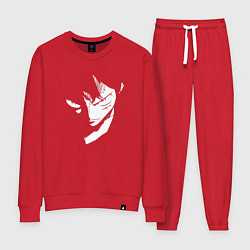 Костюм хлопковый женский Луффи из аниме One Piece, цвет: красный