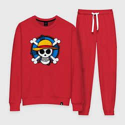 Костюм хлопковый женский Пиратский знак из One Piece, цвет: красный