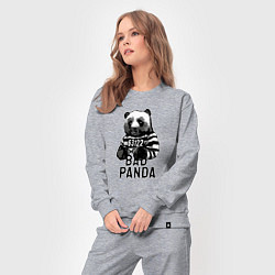 Костюм хлопковый женский Плохая панда, цвет: меланж — фото 2