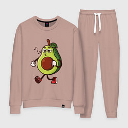 Костюм хлопковый женский Авокадо поет, цвет: пыльно-розовый