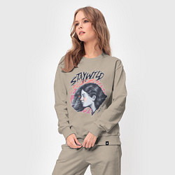 Костюм хлопковый женский Девушка - пантера StayWild, цвет: миндальный — фото 2