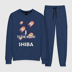 Костюм хлопковый женский TO THE MOON! SHIBA, цвет: тёмно-синий