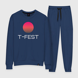 Костюм хлопковый женский T-Fest, цвет: тёмно-синий