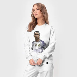 Костюм хлопковый женский Cristiano Ronaldo Manchester United Portugal, цвет: белый — фото 2