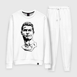 Костюм хлопковый женский Ronaldo Manchester United Portugal, цвет: белый