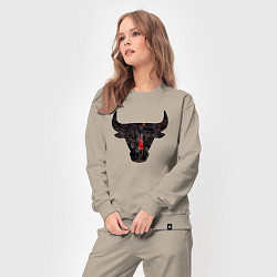 Костюм хлопковый женский Bulls - Jordan, цвет: миндальный — фото 2