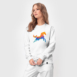 Костюм хлопковый женский Конь цветной, цвет: белый — фото 2