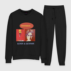 Костюм хлопковый женский Ленин и Леннон, цвет: черный
