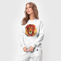Костюм хлопковый женский Лев акварельный, цвет: белый — фото 2