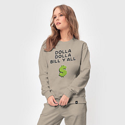 Костюм хлопковый женский Dolla Bill Yall, цвет: миндальный — фото 2