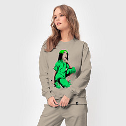 Костюм хлопковый женский BILLIE EILISH, цвет: миндальный — фото 2