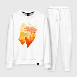 Костюм хлопковый женский Africa - Lion, цвет: белый