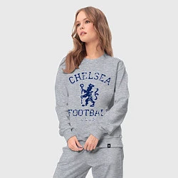 Костюм хлопковый женский Chelsea FC: Lion, цвет: меланж — фото 2