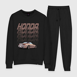 Костюм хлопковый женский Honda S2000, цвет: черный