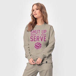 Костюм хлопковый женский Shut Up And Serve, цвет: миндальный — фото 2