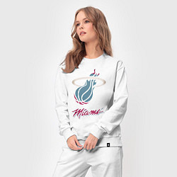 Костюм хлопковый женский Miami Heat, цвет: белый — фото 2