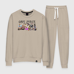Костюм хлопковый женский Персонажи One Piece Большой куш, цвет: миндальный