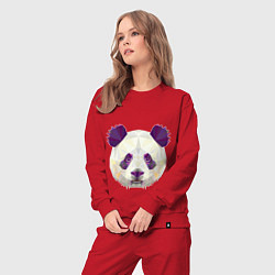 Костюм хлопковый женский Фиолетовая панда, цвет: красный — фото 2