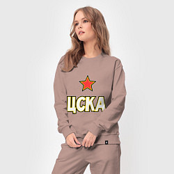Костюм хлопковый женский ЦСКА, цвет: пыльно-розовый — фото 2