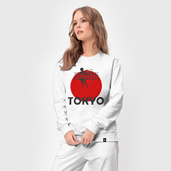 Костюм хлопковый женский Волейбол - Токио, цвет: белый — фото 2