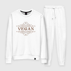 Костюм хлопковый женский Веган - Vegan, цвет: белый
