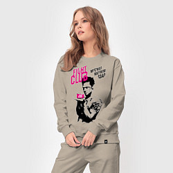 Костюм хлопковый женский Мыло Тайлера, цвет: миндальный — фото 2