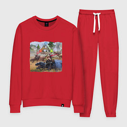 Костюм хлопковый женский Охота Арк Сурвивал Z, цвет: красный