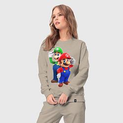 Костюм хлопковый женский Mario Bros, цвет: миндальный — фото 2